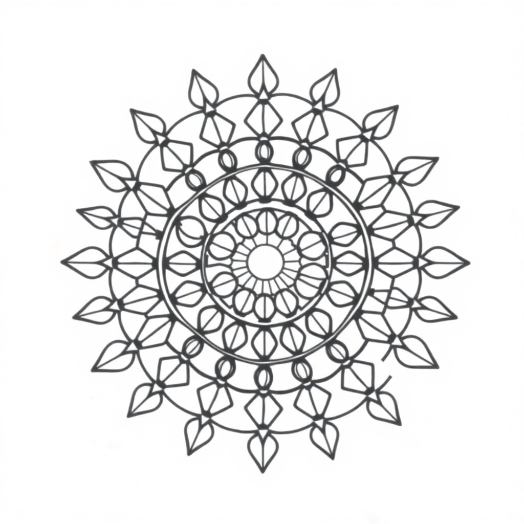 Abstract Spiral Mandala Coloring Page