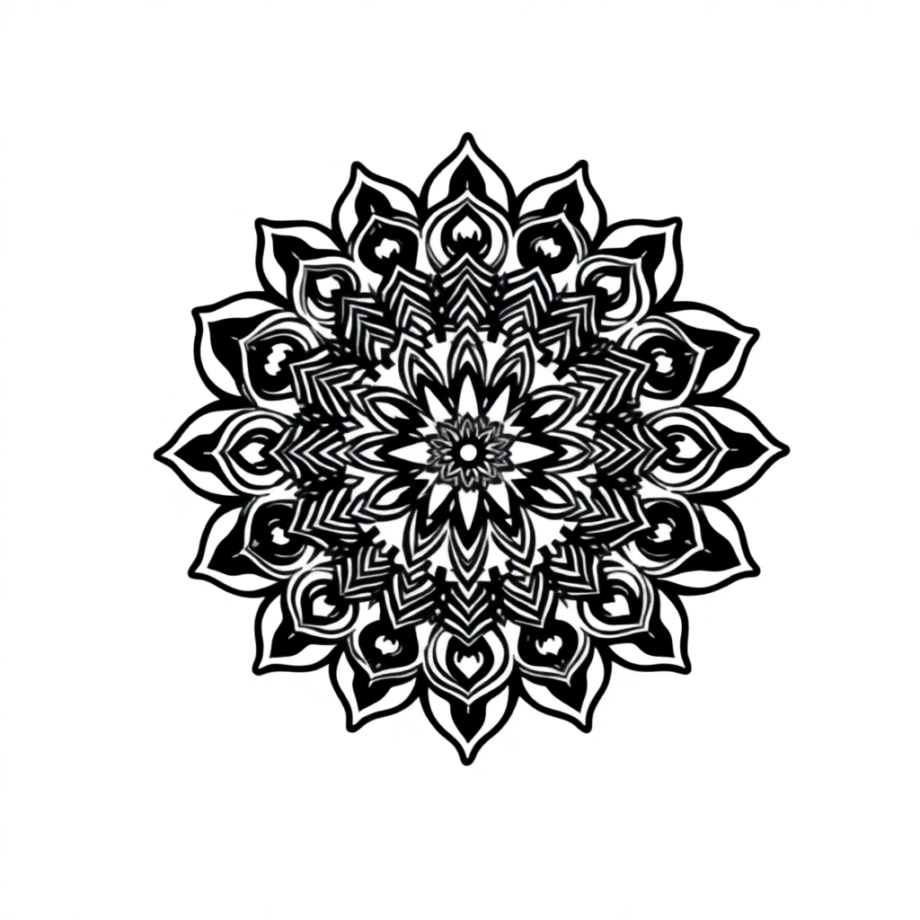 Art Nouveau Mandala At Night Coloring Page