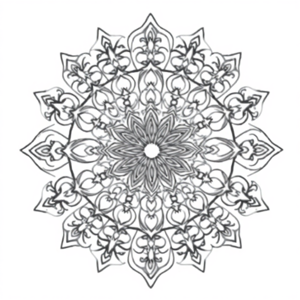 Art Nouveau Mandala In Winter Coloring Page
