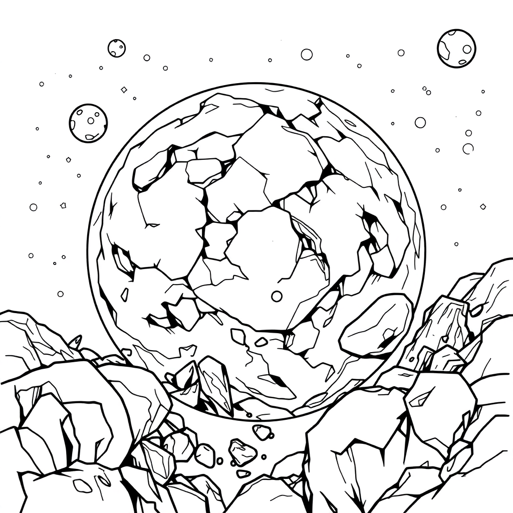 Asteroid Belt Coloring Page