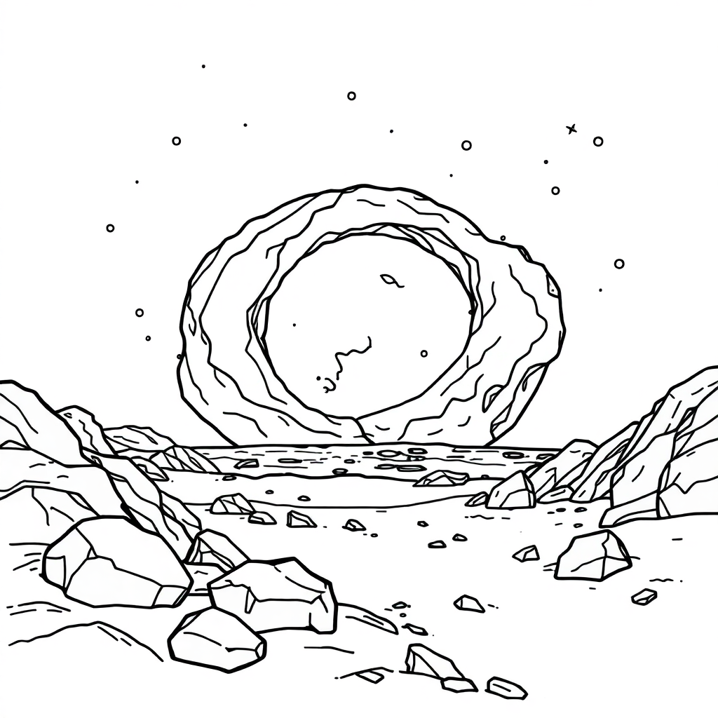 Asteroid Belt On Beach Coloring Page