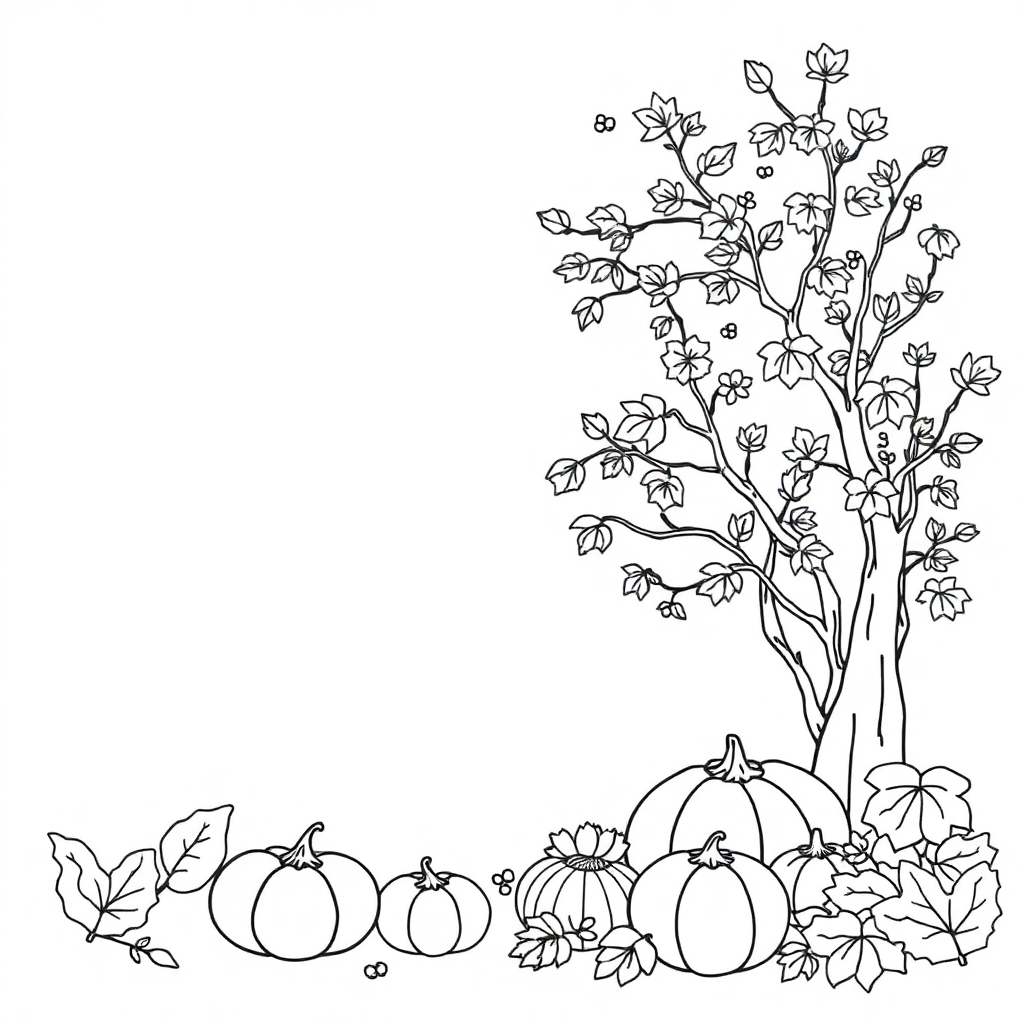 Autumn Harvest In Space Coloring Page