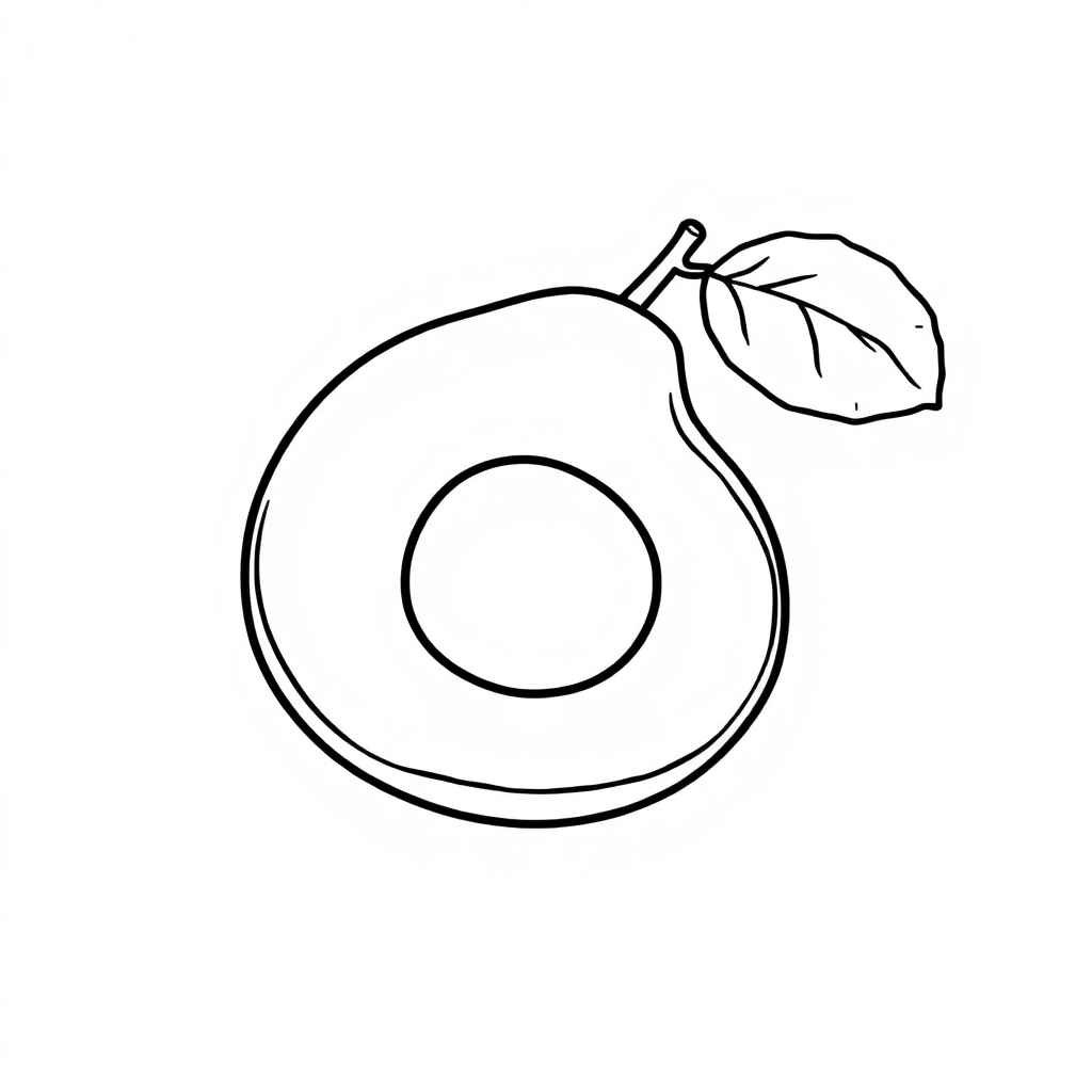 Baby Avocado Coloring Page