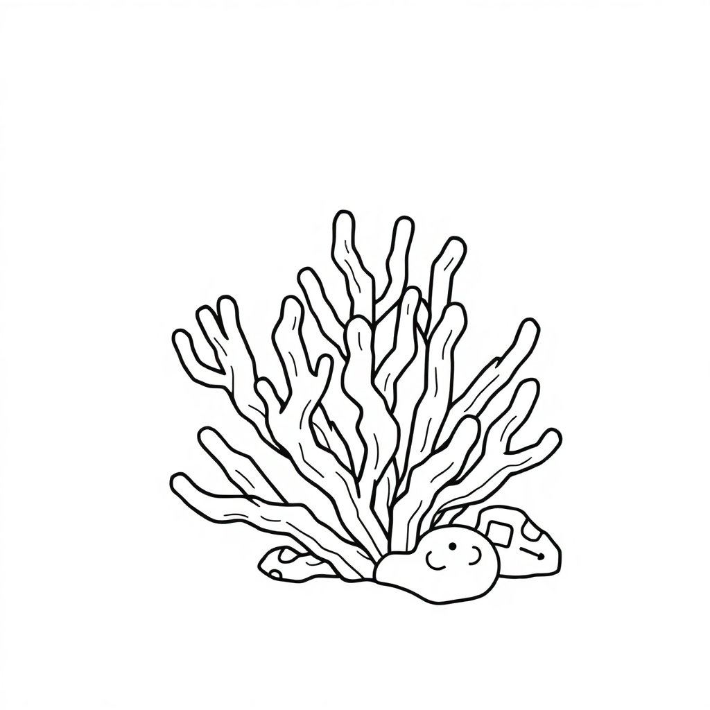 Detailed Baby Coral Reef Coloring Page