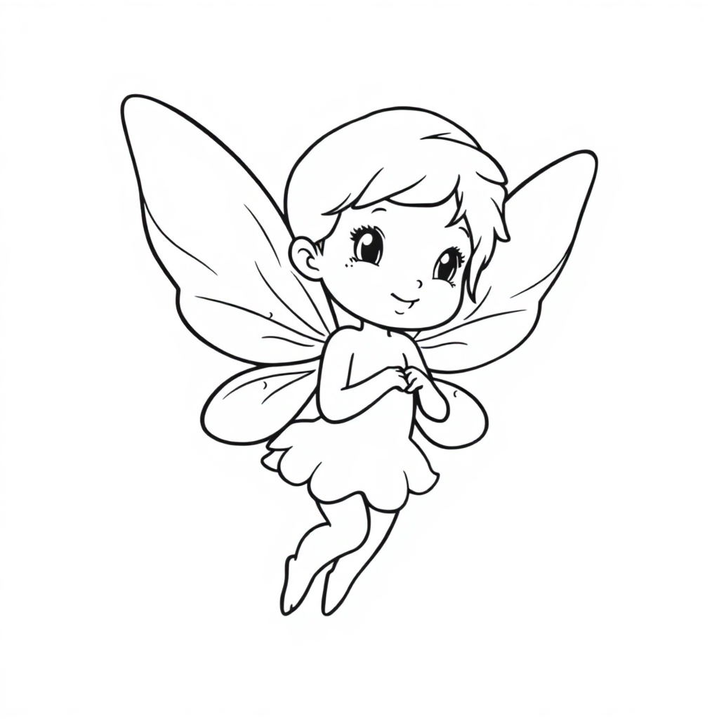 Baby Fairy With Wings Coloring Page