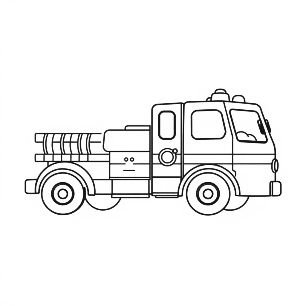 Baby Fire Truck Coloring Page