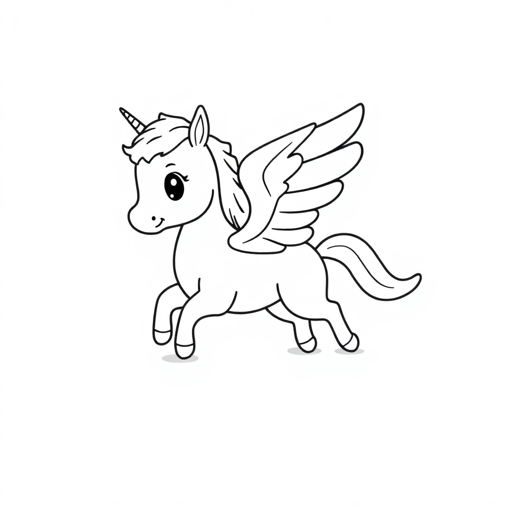 Baby Flying Pegasus Coloring Page