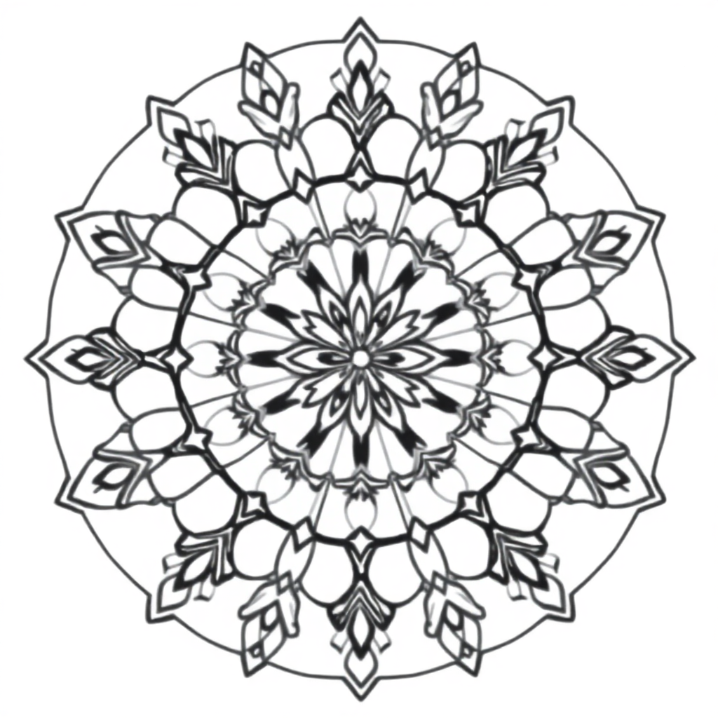 Baby Kaleidoscope Mandala Coloring Page