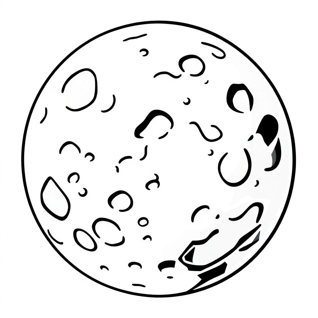 Baby Moon Surface With Craters Coloring Page