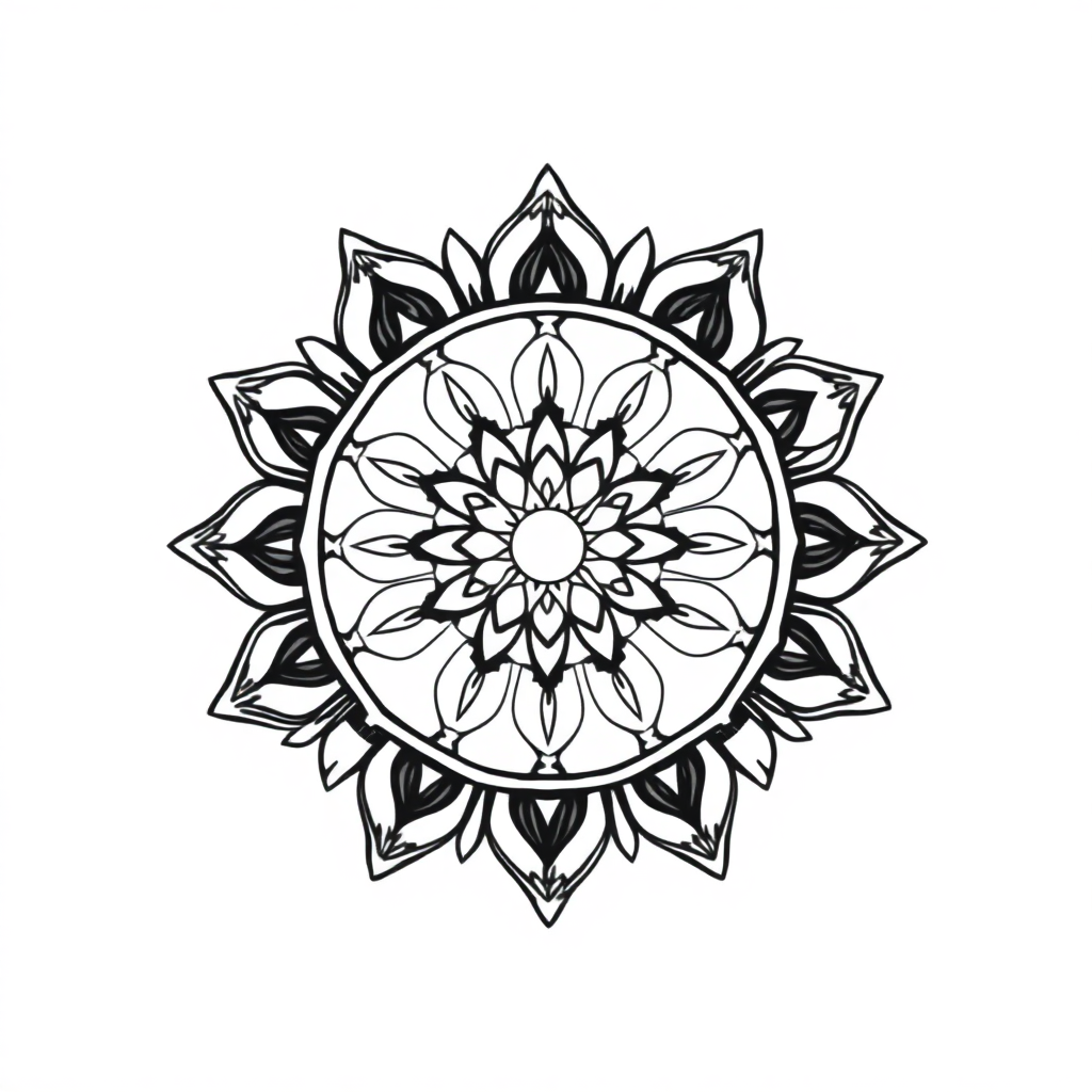 Baby Nature Inspired Mandala Coloring Page