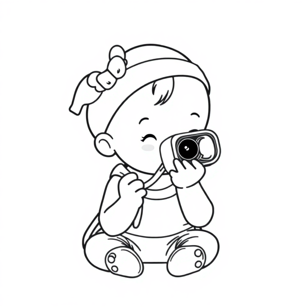 Baby Photographer Coloring Page