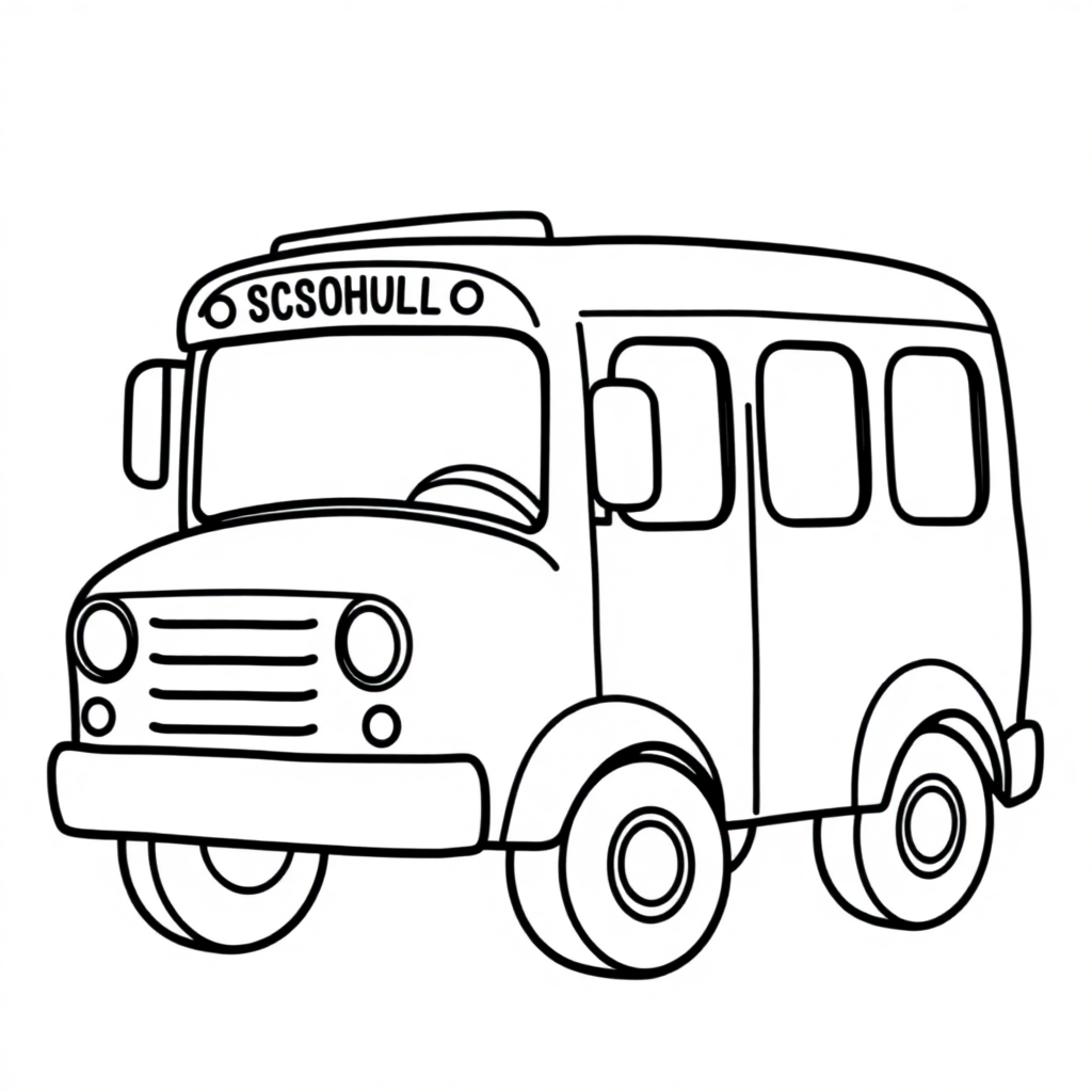 Baby School Bus Coloring Page