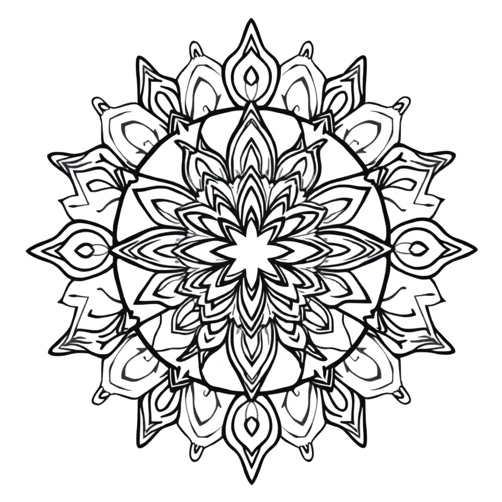 Printable Baby Star Mandala Coloring Page