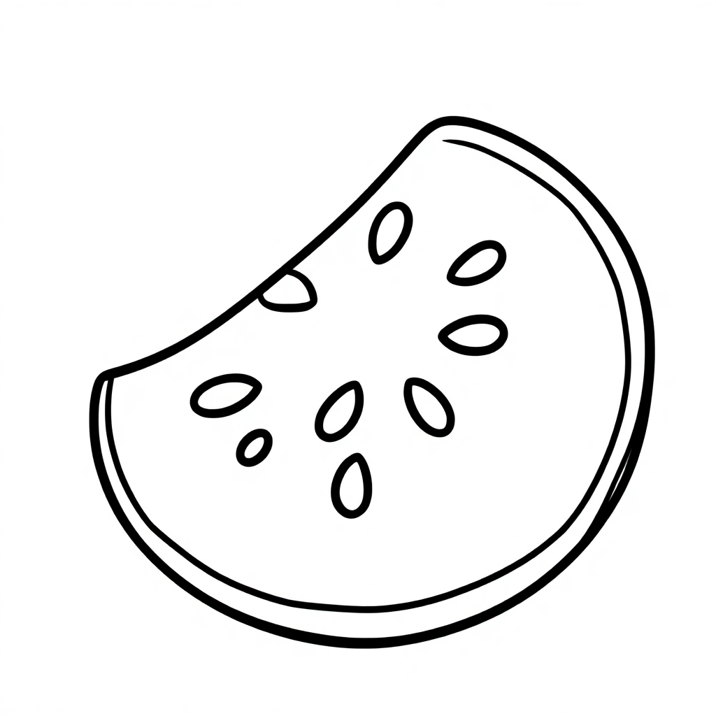 Baby Watermelon Slice Coloring Page