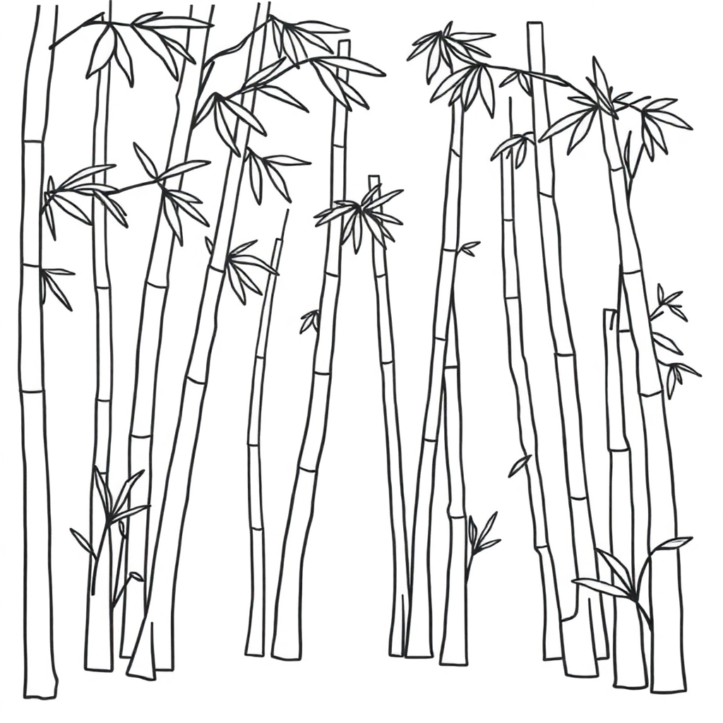 Bamboo Forest Coloring Page