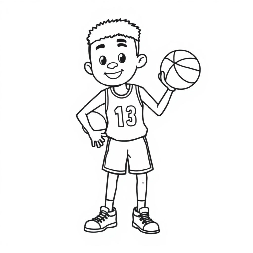 Basketball Player Coloring Page