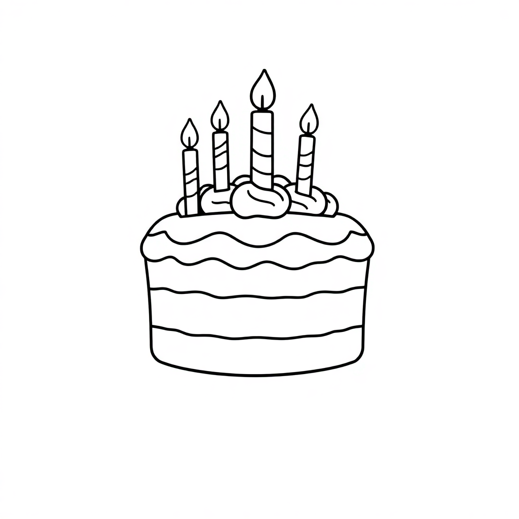 Birthday Cake Coloring Page