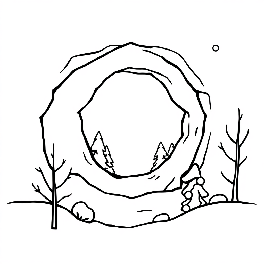Black Hole In Winter Coloring Page