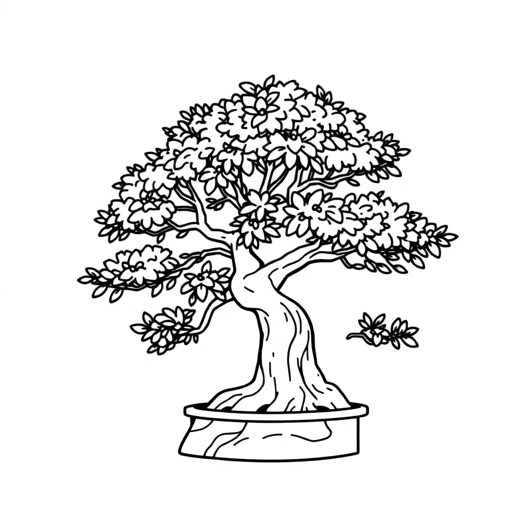 Bonsai Tree Coloring Page
