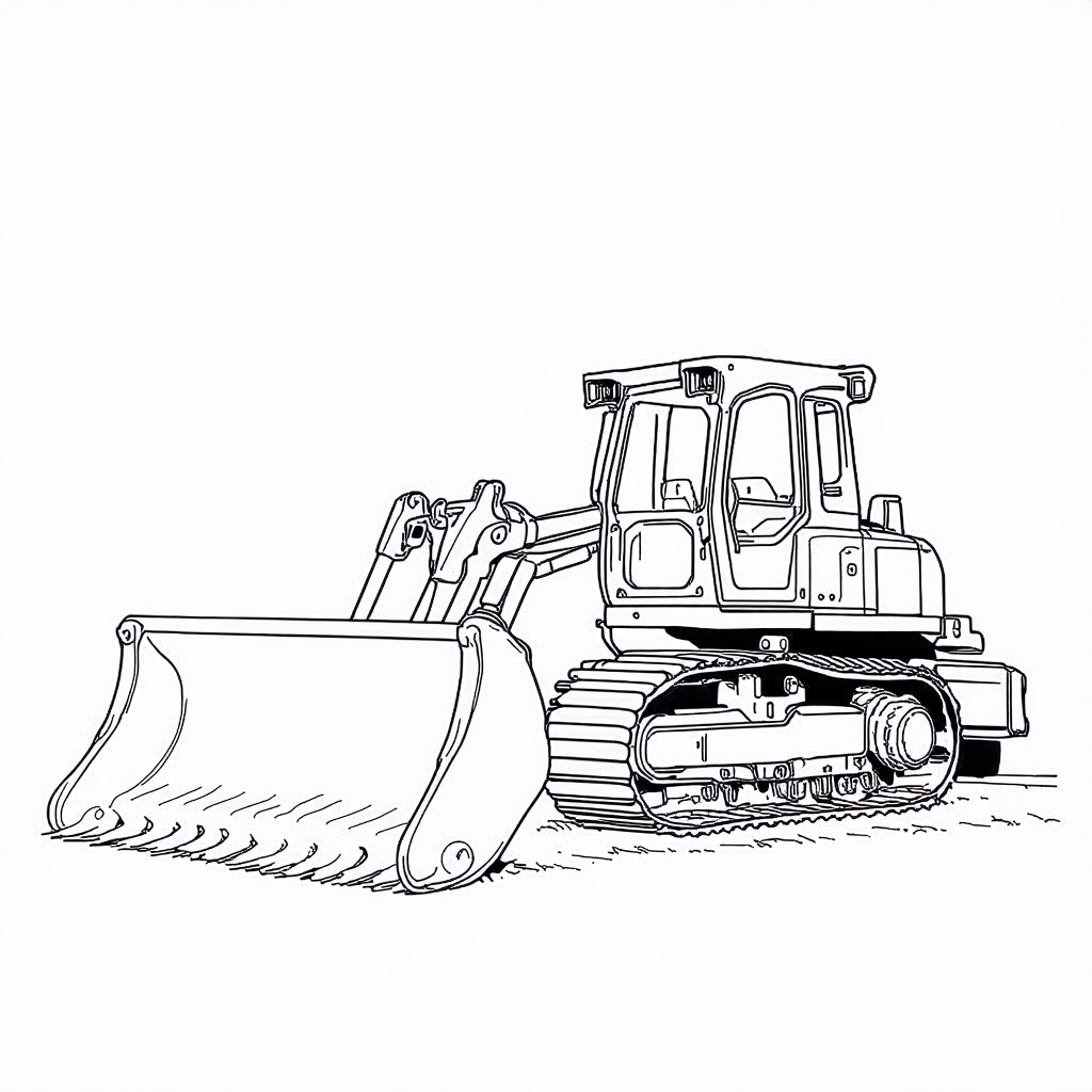 Bulldozer Coloring Page