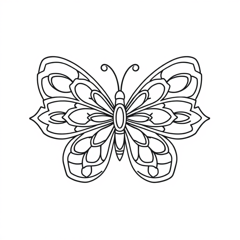 Butterfly Mandala Coloring Page