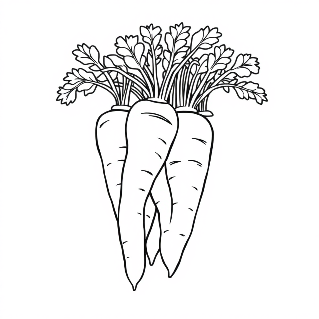Carrot Bunch Coloring Page