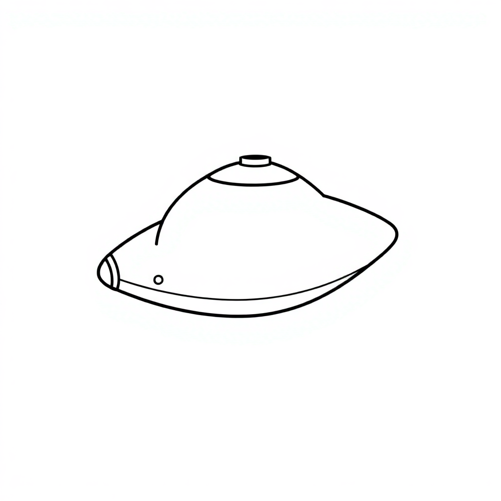 Cartoon Alien Spaceship Coloring Page