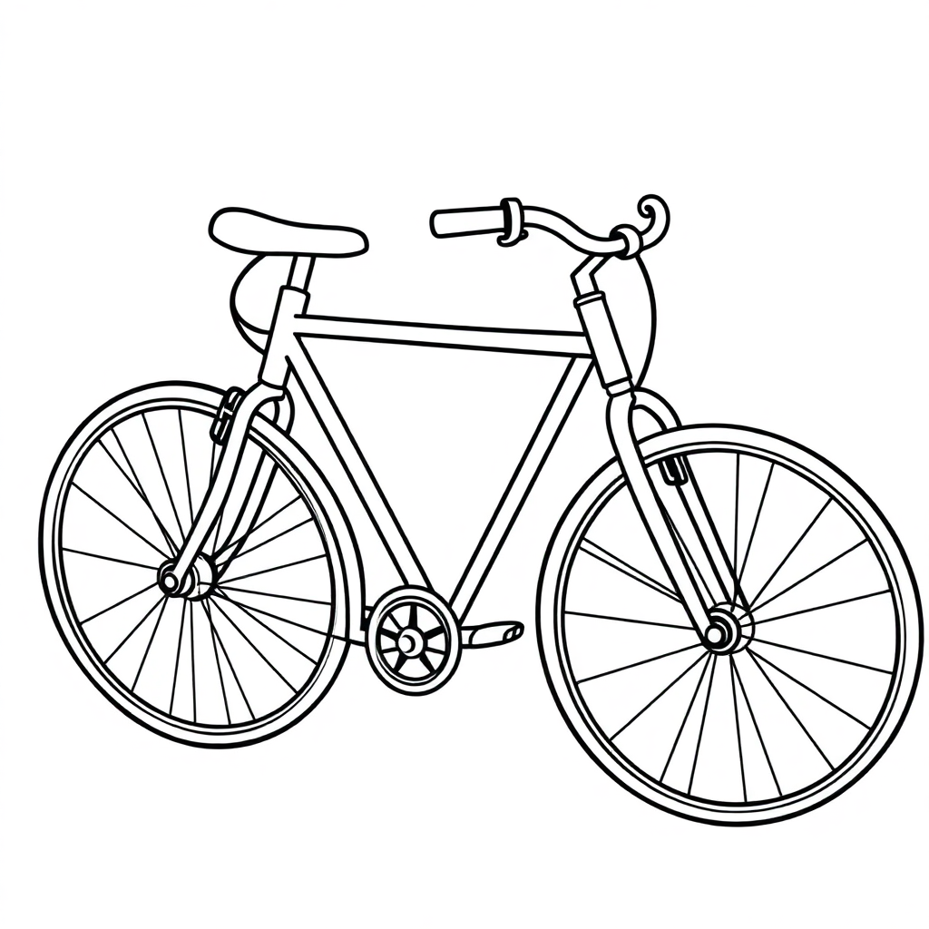 Cartoon Bicycle Coloring Page