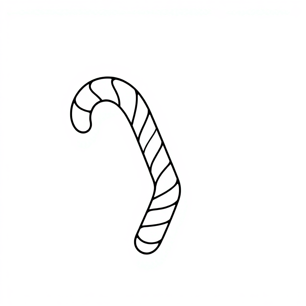 Cartoon Candy Cane Coloring Page