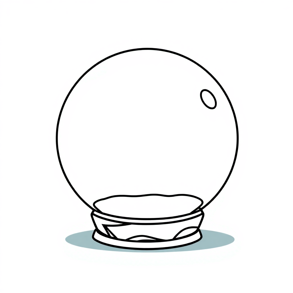 Cartoon Crystal Ball Coloring Page