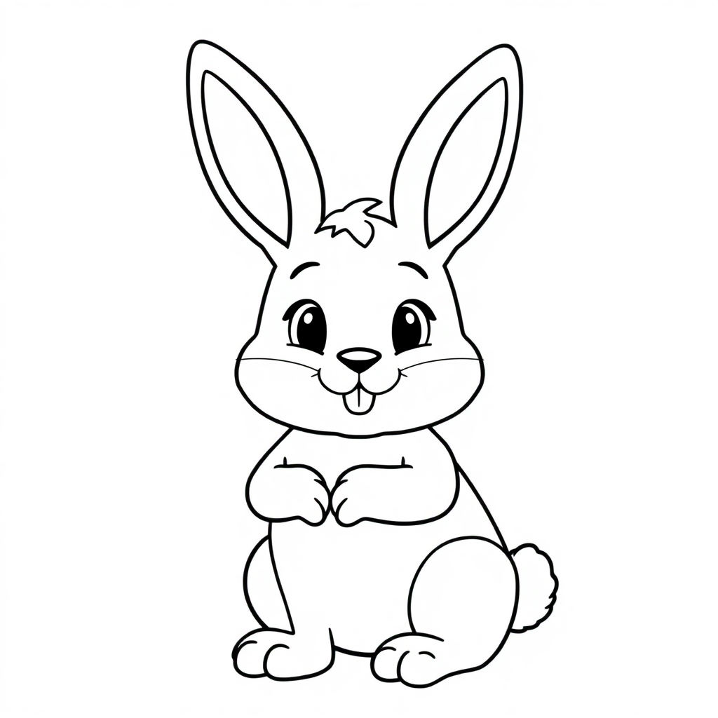 Cartoon Easter Bunny Coloring Page