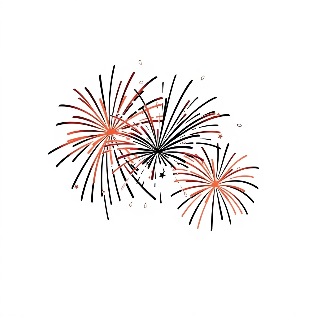 Cartoon Fireworks Celebration Coloring Page