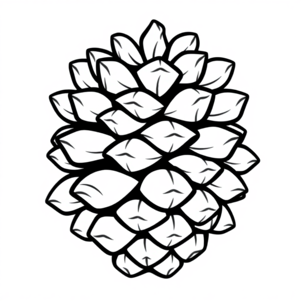 Cartoon Pinecone Coloring Page