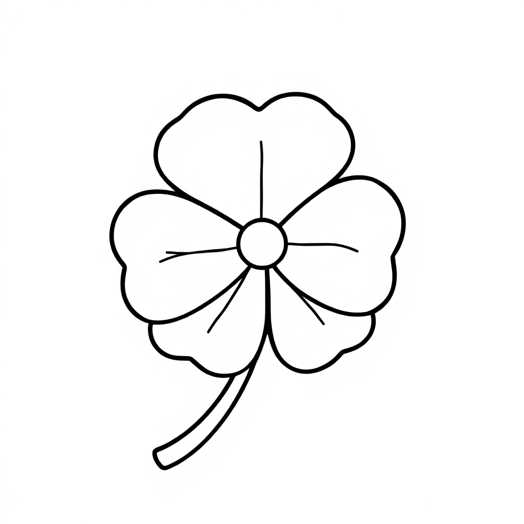 Cartoon St Patricks Shamrock Coloring Page