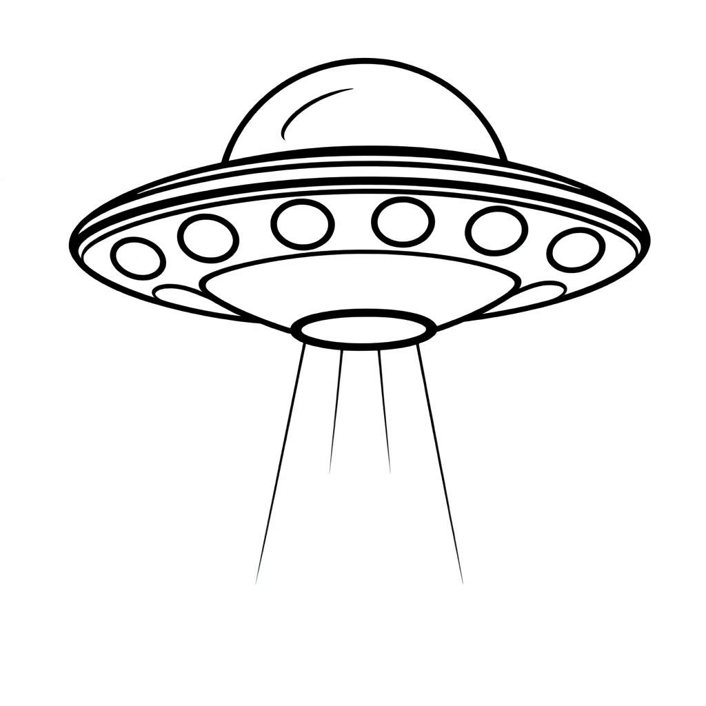 Cartoon Ufo Flying Saucer Coloring Page