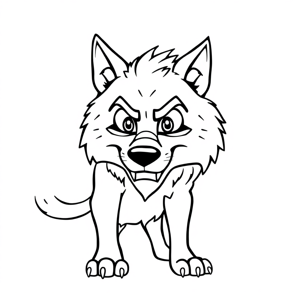 Cartoon Werewolf Coloring Page