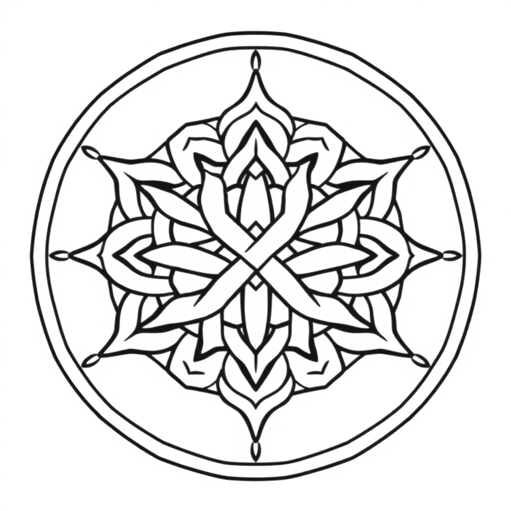 Celtic Knot Mandala In Space Coloring Page