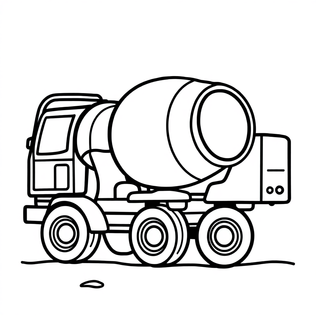 Cement Mixer In Winter Coloring Page