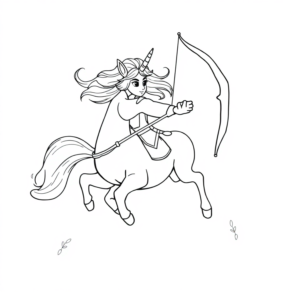 Centaur Archer Underwater Coloring Page