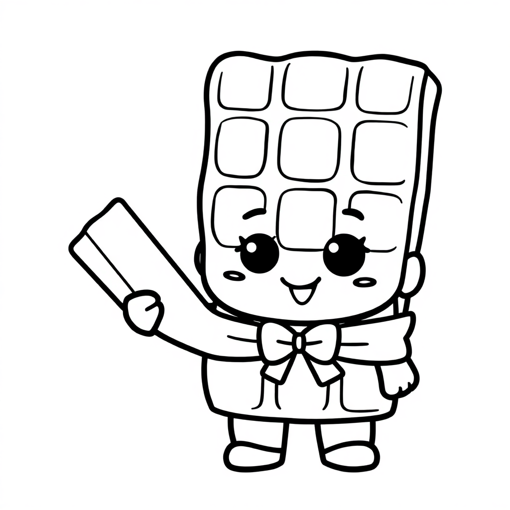 Chibi Chocolate Bar Coloring Page
