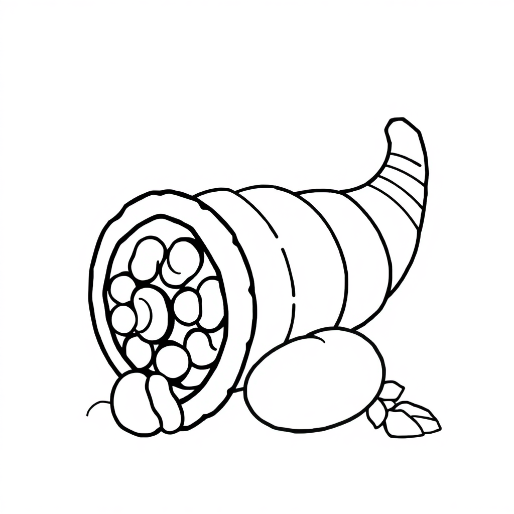 Chibi Cornucopia Coloring Page