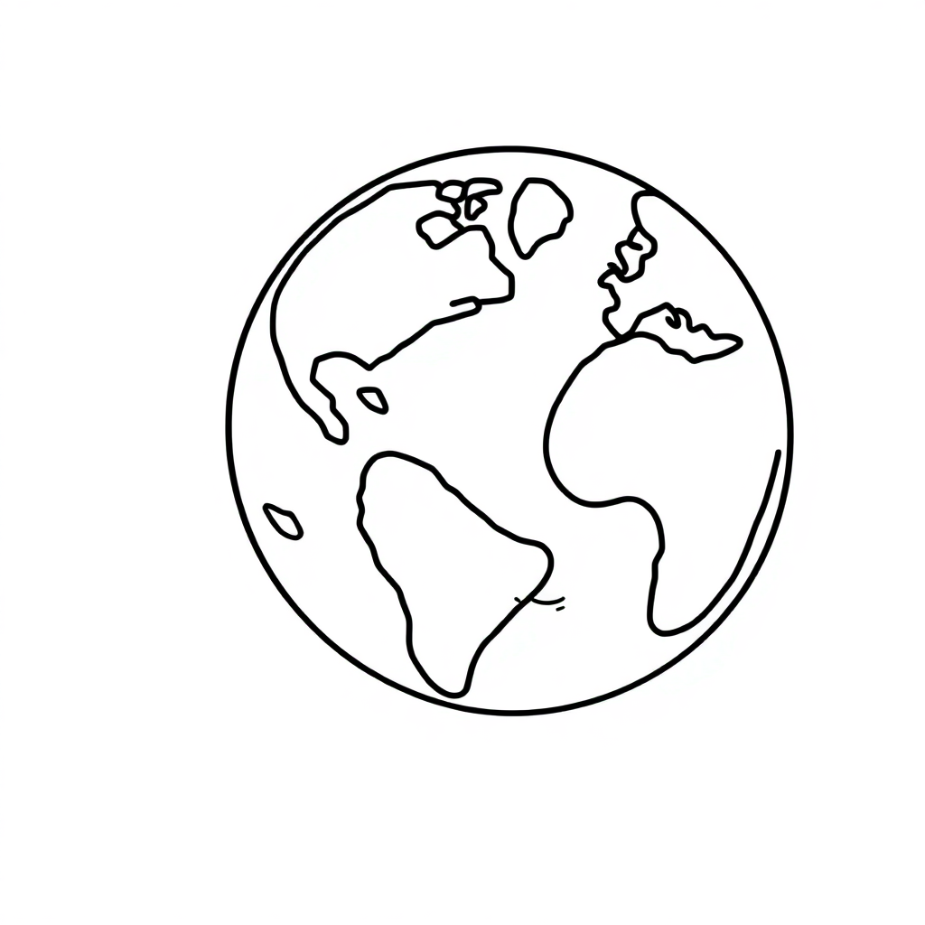 Chibi Earth From Space Coloring Page