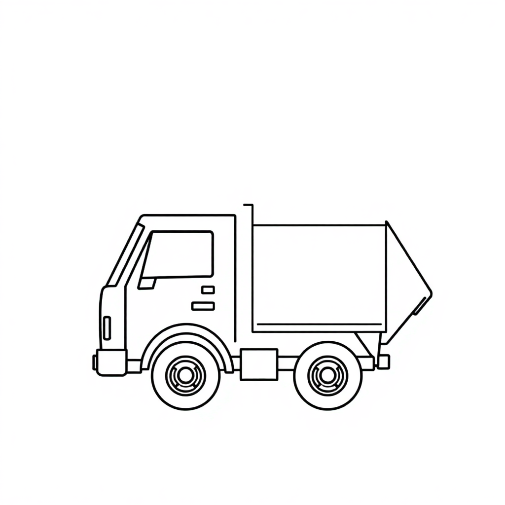 Chibi Garbage Truck Coloring Page