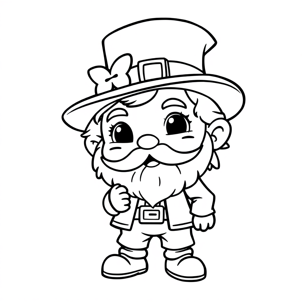 Chibi Leprechaun Coloring Page