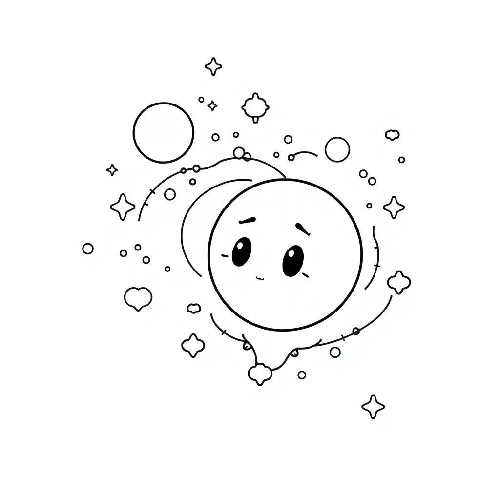 Chibi Milky Way Galaxy Coloring Page