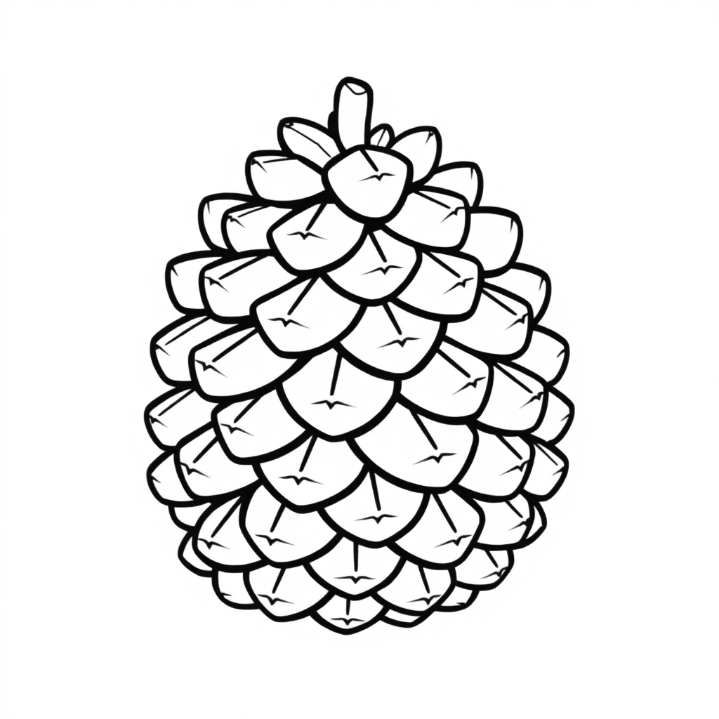 Chibi Pinecone Coloring Page