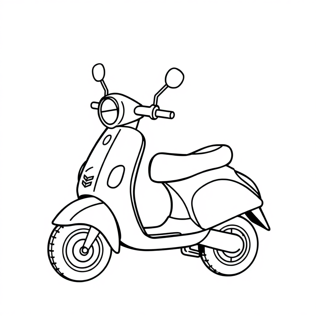 Chibi Scooter Coloring Page
