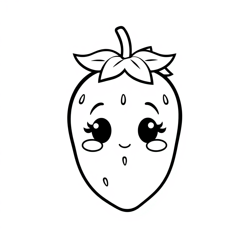 Chibi Strawberry Coloring Page