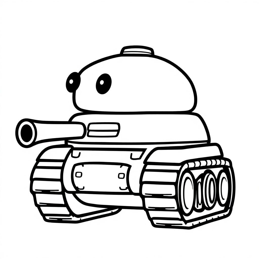 Chibi Tank Coloring Page