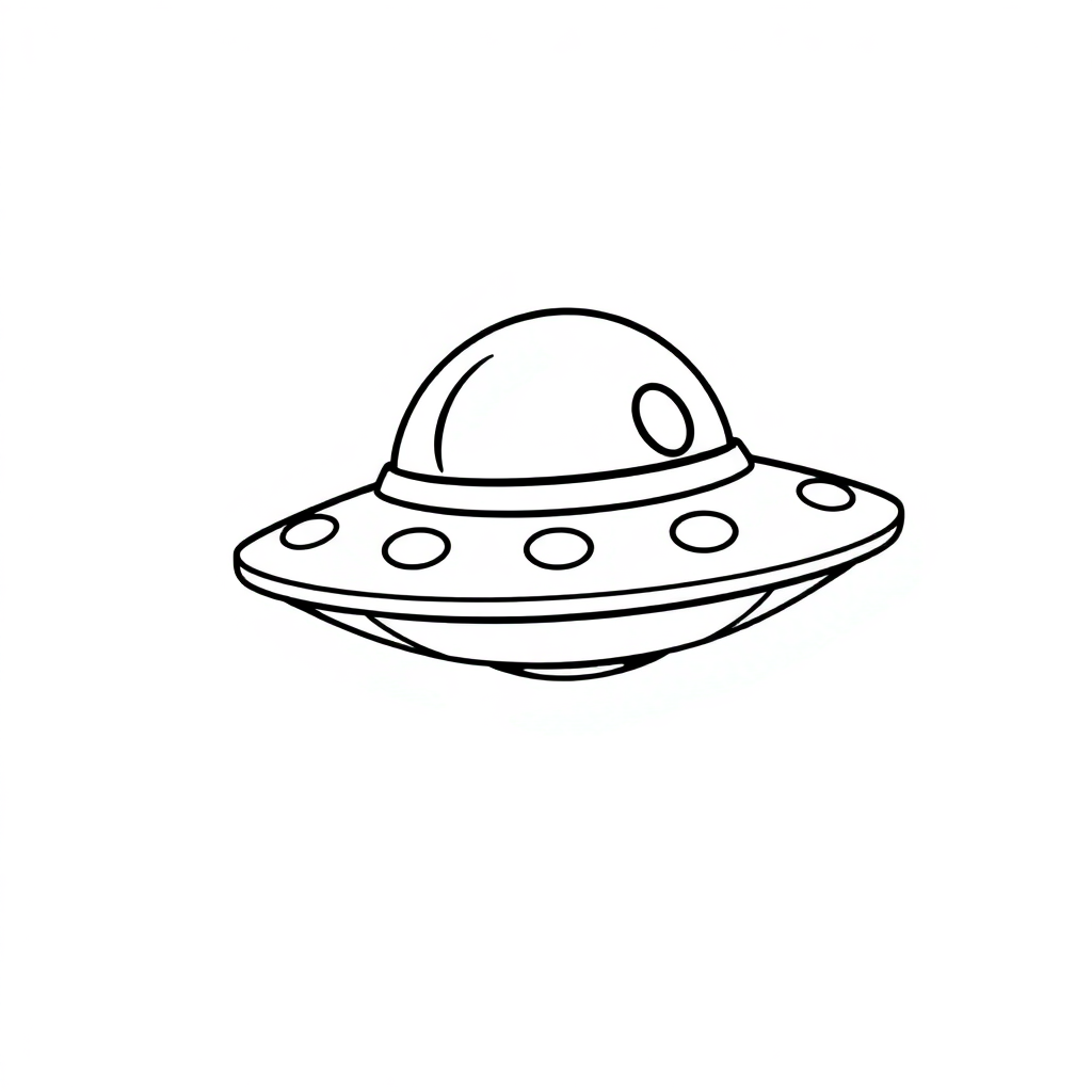 Detailed Chibi Ufo Flying Saucer Coloring Page